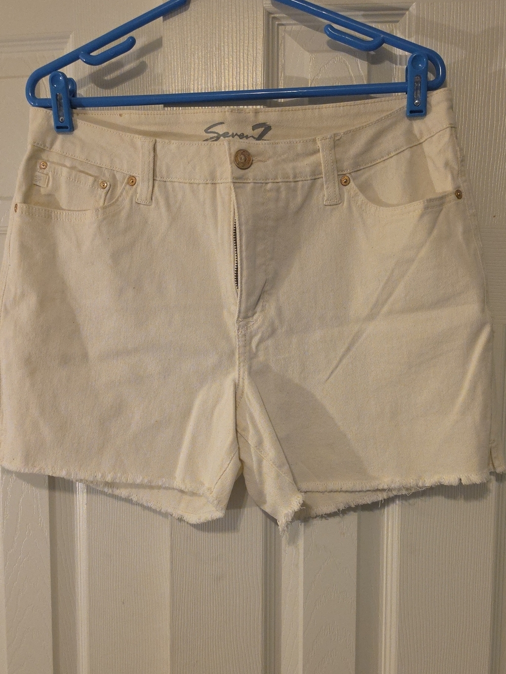 Seven7 White Denim Cutoff Shorts